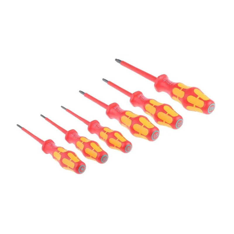 Wera Insulated Torx Screwdriver Set, 6-Piece, TX 8 to TX 25, VDE Approved, Czech Republic 05133356001