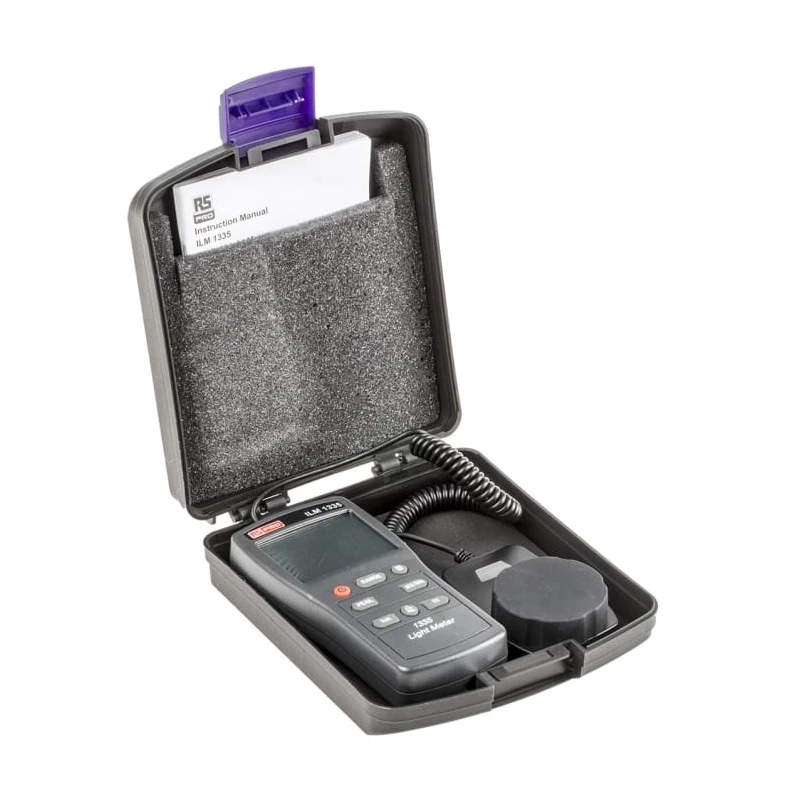 RS PRO Digital Light Meter 0lx to 400000 lx ±3% rdg ±0.5% f.s, Photodiode Sensor, AAA Battery ILM1335