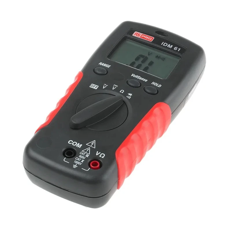 RS PRO High-Performance Handheld Digital Multimeter with 100mΩ Resistance Resolution, 1kV DC Max Voltage, LCD Display IDM61