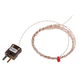 RS PRO Type T Exposed Junction Thermocouple 2 m Length, Perfluoroalkoxy Alkane Probe, -75°C to 250°C Operating Range 123-6333