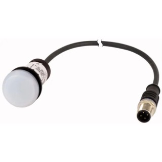 Eaton Panel Mount White LED Indicator 22 mm Cutout 24 V AC/DC IP67 IP69K Round 181059 C22-L-W-24-P5