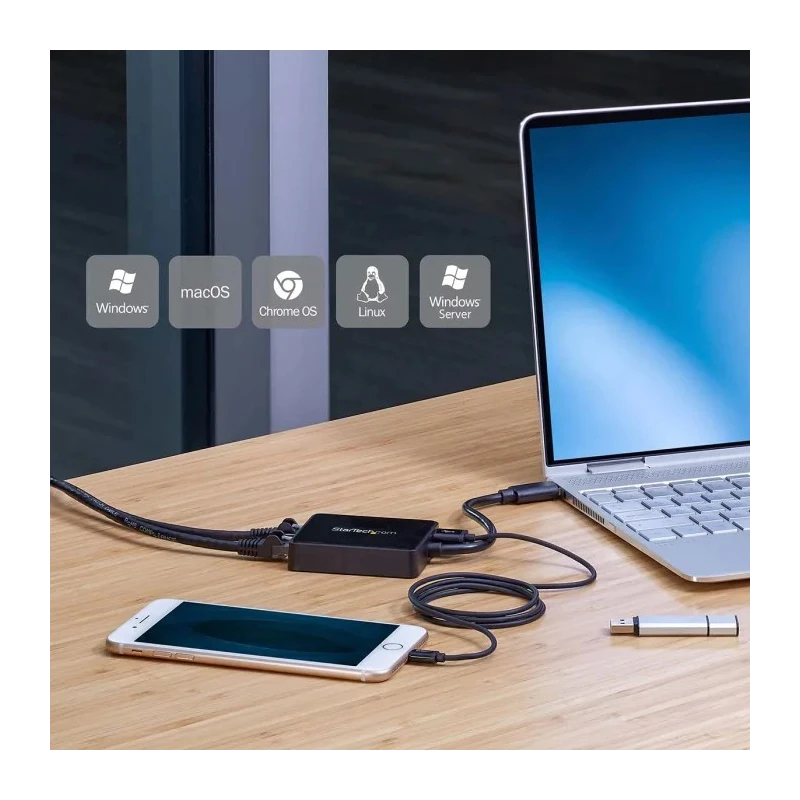 StarTech.com USB 3.0 1000Mbps Network Speed USB Ethernet Adapter, Black, 203.2 mm Cable Length USB32000SPT
