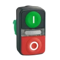 Schneider Electric Harmony Series Green, Red Momentary Push Button Head, 22 mm Cutout, IP66 IP69K ZB5AW7L3741