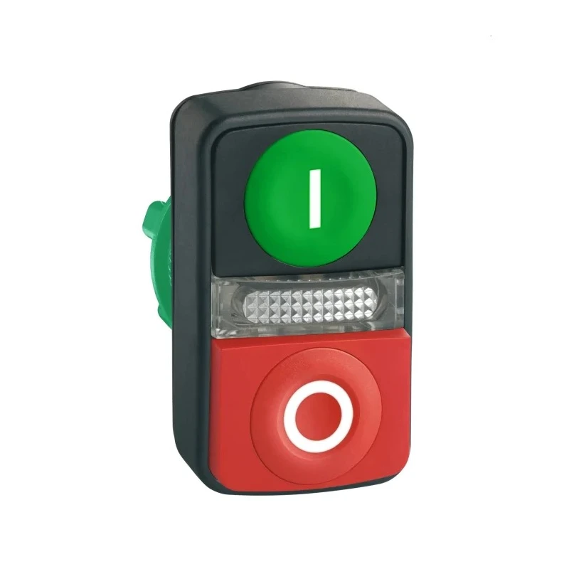 Schneider Electric Harmony Series Green, Red Momentary Push Button Head, 22 mm Cutout, IP66 IP69K ZB5AW7L3741