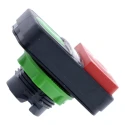 Schneider Electric Harmony Series Green, Red Momentary Push Button Head, 22 mm Cutout, IP66 IP69K ZB5AW7L3741