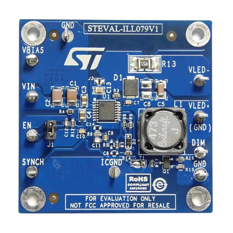 STMicroelectronics LED Driver Evaluation Board for High Power LED 15-30 V Input Voltage STEVAL-ILL079V1