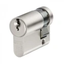 ABUS Brass Euro Cylinder Lock, Nickel Pearl Finish, 61 mm Overall Length, Model E60NP 10/30 KD