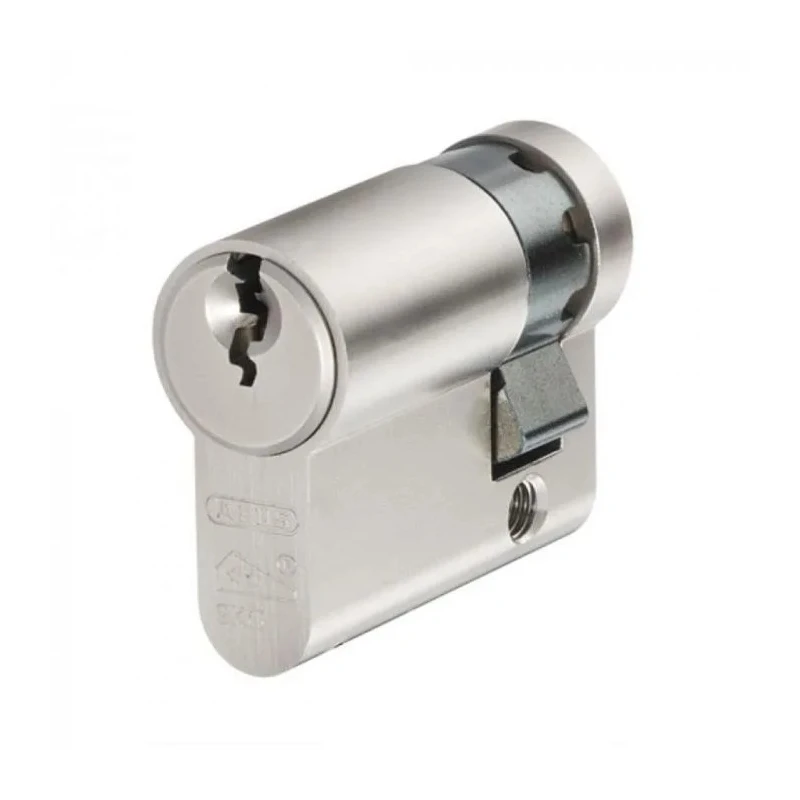 ABUS Brass Euro Cylinder Lock, Nickel Pearl Finish, 61 mm Overall Length, Model E60NP 10/30 KD