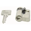 ABUS Brass Euro Cylinder Lock, Nickel Pearl Finish, 61 mm Overall Length, Model E60NP 10/30 KD