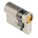 ABUS Brass Euro Cylinder Lock, Nickel Pearl Finish, 61 mm Overall Length, Model E60NP 10/30 KD