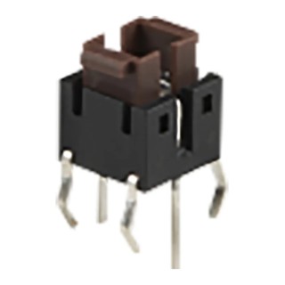TE Connectivity Brown Illuminated Tactile Switch Rectangular 2.2 mm SPST 50mA 12 V dc Through Hole FSMIJ62BPG04