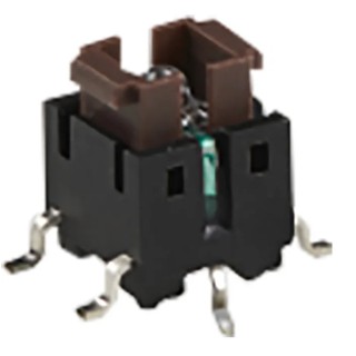 TE Connectivity Brown Illuminated Rectangular Tactile Switch 2.2 mm Actuator Length SPST 50mA 12 V dc Surface FSMIJM62AR04