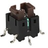 TE Connectivity Brown Illuminated Rectangular Tactile Switch 2.2 mm Actuator Length SPST 50mA 12 V dc Surface FSMIJM62AR04