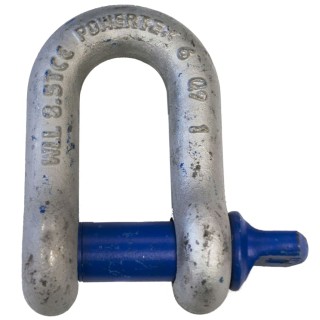 RS PRO Alloy Steel D-Shackle Screw Pin, Galvanised Finish, 8.5 t Safe Working Load, 27 mm Diameter, 44 mm Jaw 124-4832