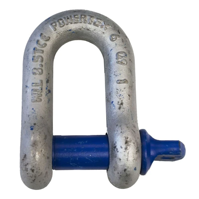 RS PRO Alloy Steel D-Shackle Screw Pin, Galvanised Finish, 8.5 t Safe Working Load, 27 mm Diameter, 44 mm Jaw 124-4832