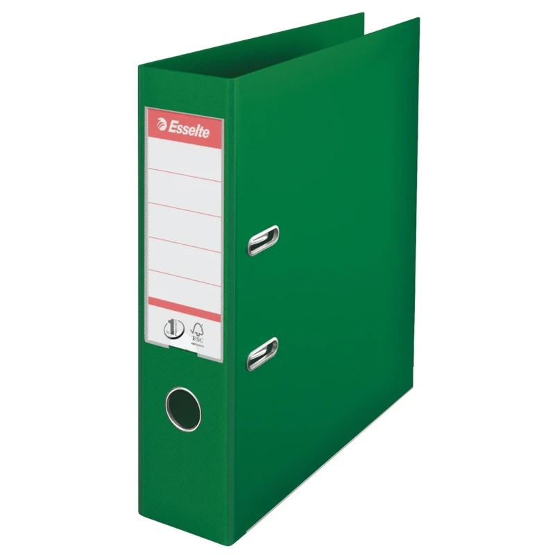 Esselte Green A4 Lever Arch Ring Binder with 2 Rings and 75 mm Arch Capacity 811360