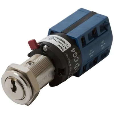 Kaba High Security Key Switch DPCO 10A 2-Position Latching Random-Key Silver Housing 7-350182-NI