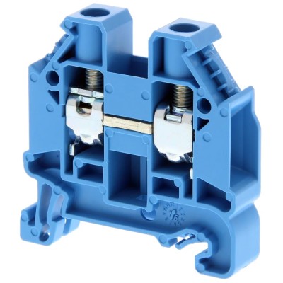 Omron XW5T Series DIN Rail Terminal Block Blue, 10mm² Cable CSA, 1-Level, Screw Termination XW5T-S10-1.1-1BL