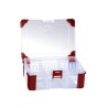 RS PRO Adjustable Compartments 10 Cell Transparent Red Polypropylene Compartment Box 60mm x 165mm x 125mm 124-6591