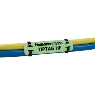 HellermannTyton Green Print Polyolefin Cable Labels 65 mm Width, 65 mm Length, 190 Per Pack 556-20065 TIPTAG11X65GN-PO-GN