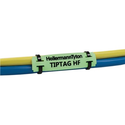 HellermannTyton Green Print Polyolefin Cable Labels 65 mm Width, 65 mm Length, 190 Per Pack 556-20065 TIPTAG11X65GN-PO-GN