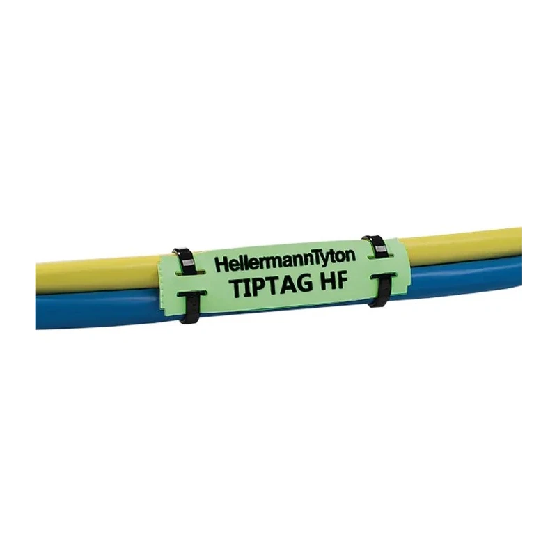HellermannTyton Green Print Polyolefin Cable Labels 65 mm Width, 65 mm Length, 190 Per Pack 556-20065 TIPTAG11X65GN-PO-GN