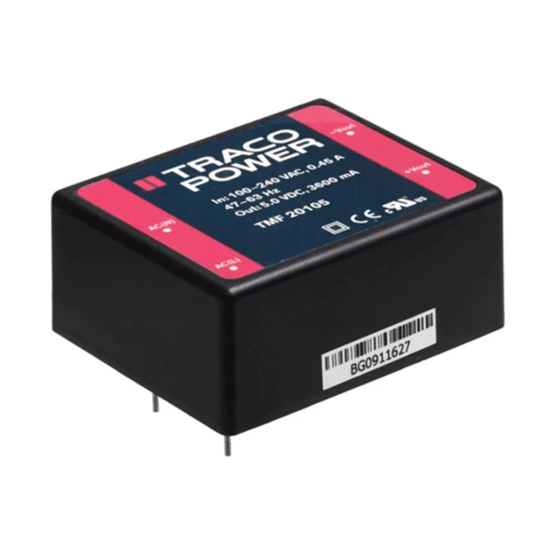 TRACOPOWER TMF 20105 Switching Power Supply 5V DC 18W PCB Mount 3.6A Output, -25°C to 70°C TMF 20105