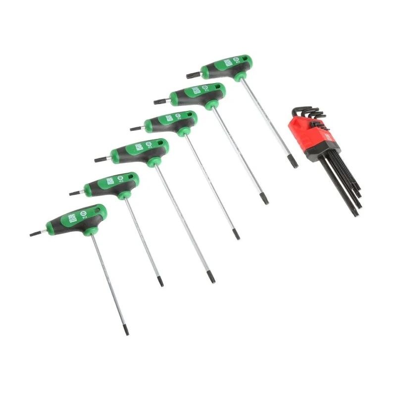 RS PRO 14-Piece Torx Key Set, Long Arm, Chrome Vanadium Molybdenum Steel, Matte Chrome Finish 125-3052