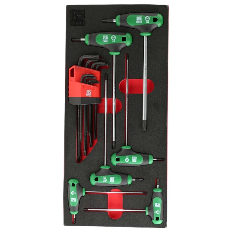 RS PRO 14-Piece Torx Key Set, Long Arm, Chrome Vanadium Molybdenum Steel, Matte Chrome Finish 125-3052
