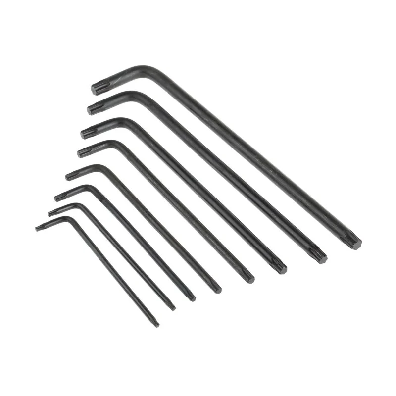 RS PRO 14-Piece Torx Key Set, Long Arm, Chrome Vanadium Molybdenum Steel, Matte Chrome Finish 125-3052