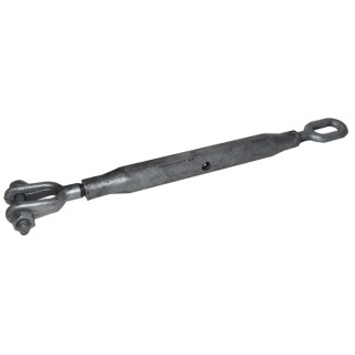 RS PRO Galvanised Hook, Jaw Rigging Screw, 12 mm Thread, Working Load Limit 0.7t, Open Length 478mm, Closed Length 124-4846