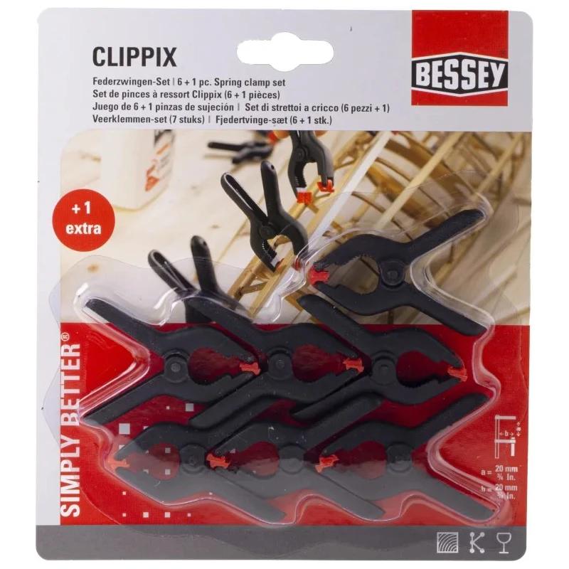 Bessey 20 mm x 20 mm Spring Clamp, Fibreglass-Reinforced Nylon XC1-SET