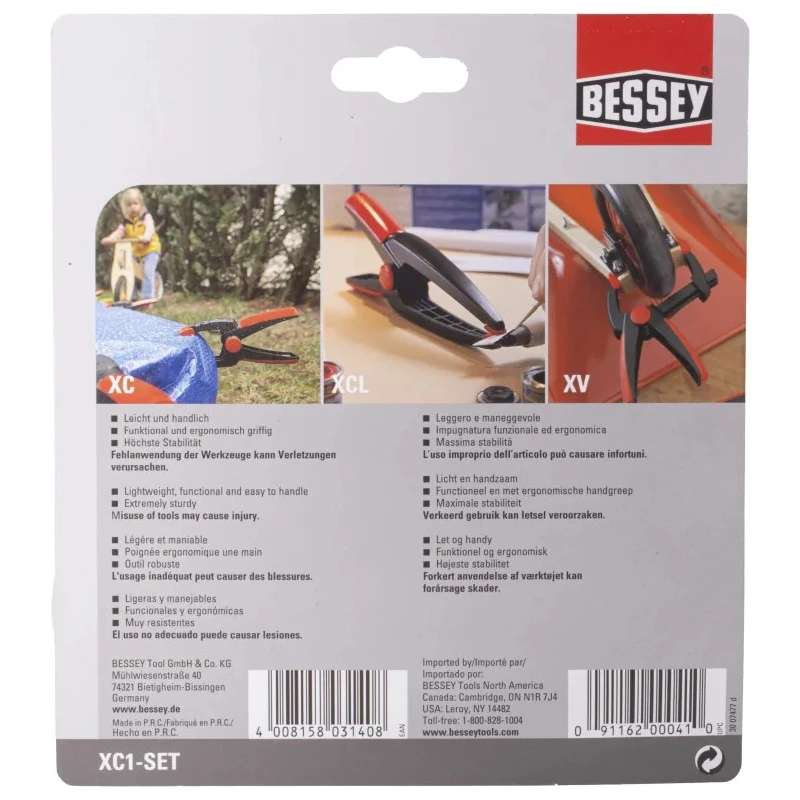 Bessey 20 mm x 20 mm Spring Clamp, Fibreglass-Reinforced Nylon XC1-SET