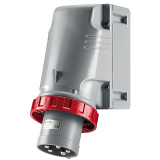 Scame OPTIMA-TOP Industrial Power Connector, Red, Wall Mount, 3P+N+PE, 63A, 415V, IP67 IP67