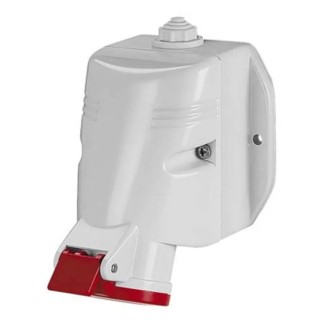 Scame Wall Mount Industrial Power Connector 3P+PE 63A 415V IP44 Red OPTIMA-TOP 