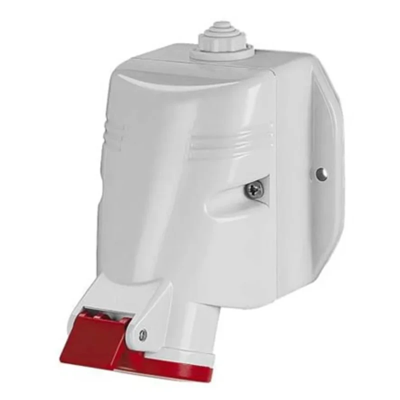 Scame Wall Mount Industrial Power Connector 3P+PE 63A 415V IP44 Red OPTIMA-TOP 
