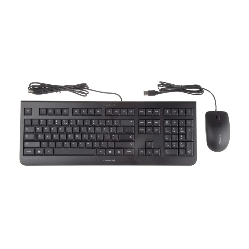 Cherry DC 2000 Wired Standard Keyboard & Mouse Set QWERTY US Layout USB Black JD-0800EU-2