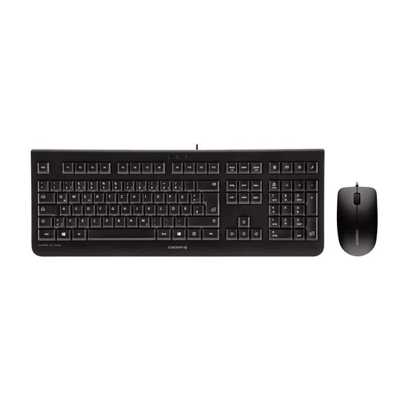 Cherry DC 2000 Wired Standard Keyboard & Mouse Set USB Connection QWERTY Layout Optical Mouse 1200 dpi JD-0800DE-2