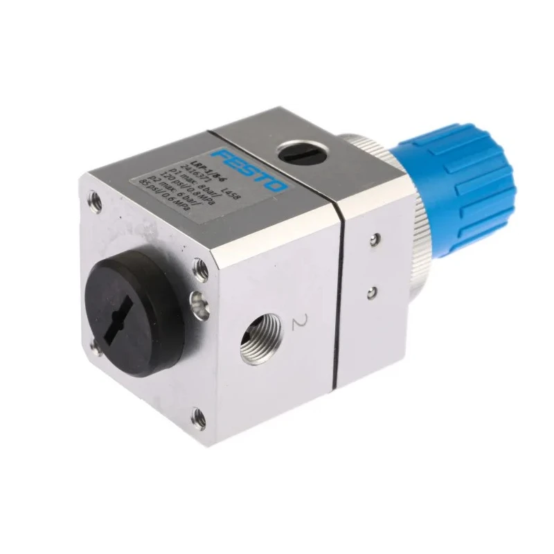 Festo Pneumatic Regulator G 1/8 Threaded, 1 to 8 Bar Operating Pressure, -10 to 60°C LRP-1/8-6