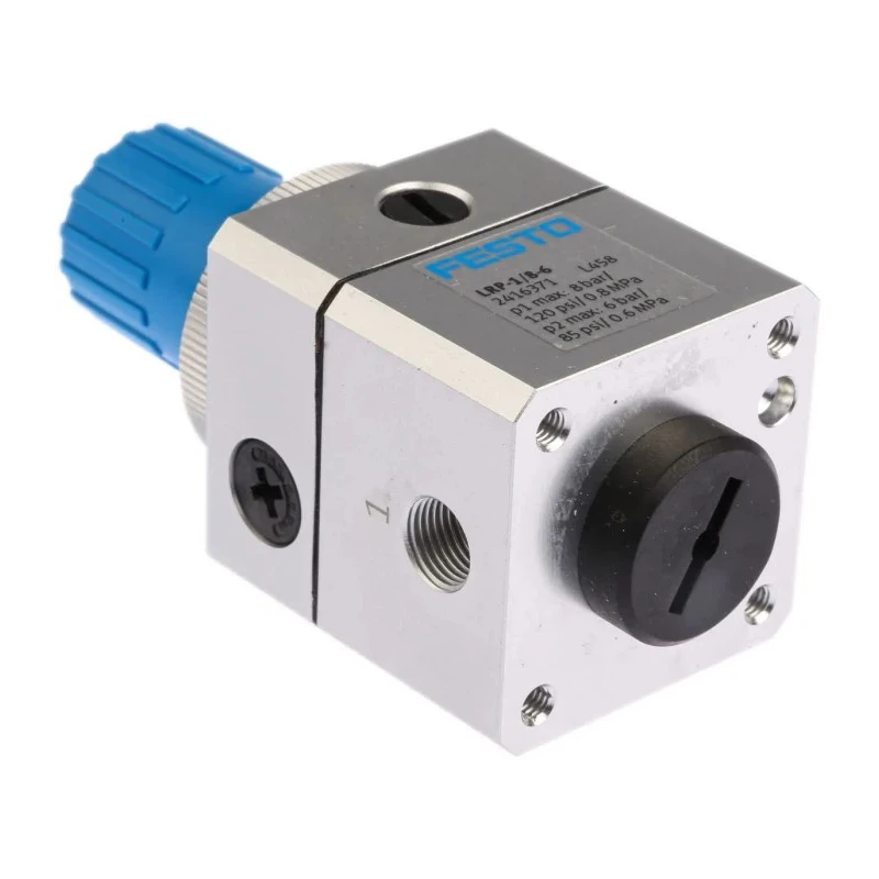 Festo Pneumatic Regulator G 1/8 Threaded, 1 to 8 Bar Operating Pressure, -10 to 60°C LRP-1/8-6