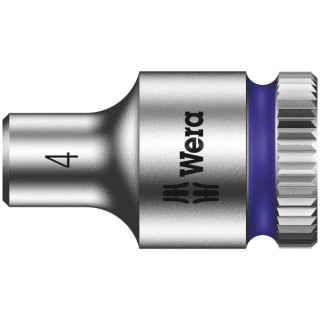 Wera 1/4 in Drive 4 mm 6 Point Hex Socket, Chrome Vanadium Steel, 23mm Overall Length 05003501001