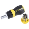 Stanley Ratchet Screwdriver 1/4 in Hex Drive, Phillips, Pozidriv, Slotted Tips 0-66-358
