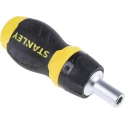 Stanley Ratchet Screwdriver 1/4 in Hex Drive, Phillips, Pozidriv, Slotted Tips 0-66-358