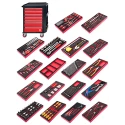 RS PRO 7 Drawer Wheeled Tool Cabinet with 240 Piece Tool Set 450mm x 710mm x 975mm 125-3046