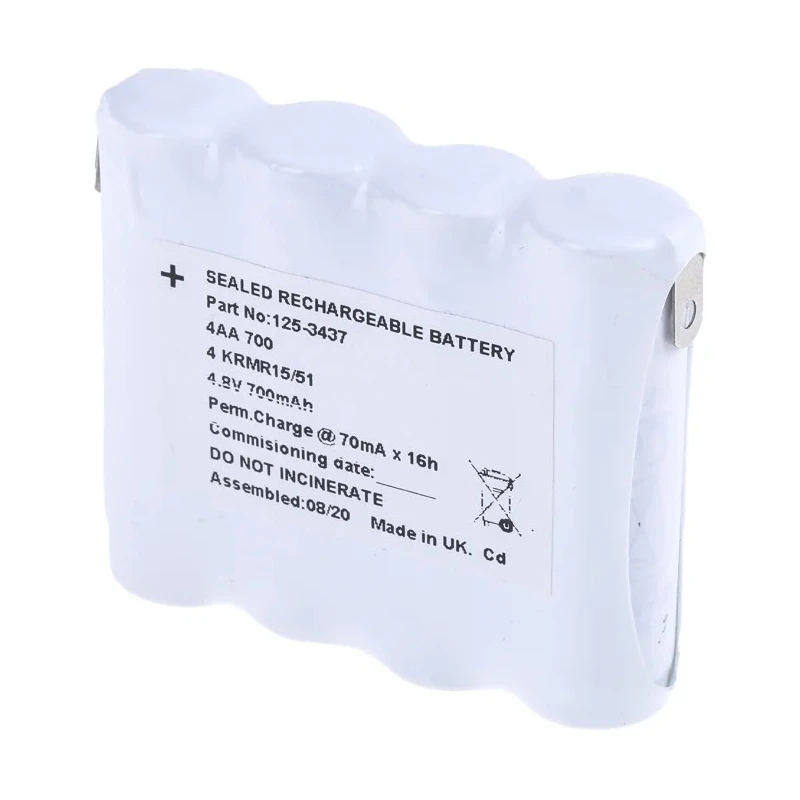 RS PRO 4.8 V NiCd Rechargeable Battery Pack 700 mAh 4-Cell Wire Lead Termination 125-3437