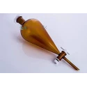 amber-colour-separating-funnels-with-glass-key-stopcock-interchangeable-stopper-conical-pear-shape-plain-stem-8691