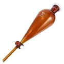  amber-colour-separating-funnels-with-glass-key-stopcock-interchangeable-stopper-conical-pear-shape-plain-stem-8691-1