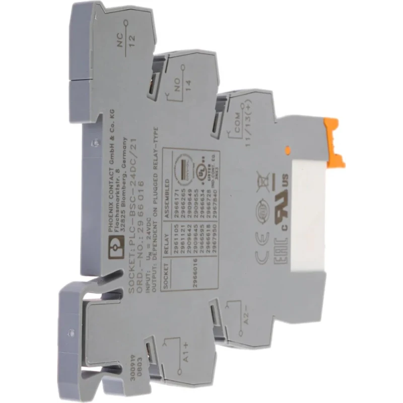 Phoenix Contact PLC-RSC- 24DC/21/MS Series Interface Relay DIN Rail Mount 24V DC Coil SPDT 15.3mA 2909649