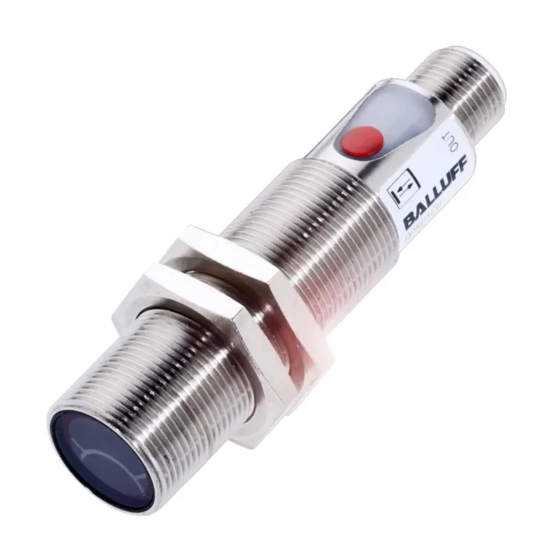 BALLUFF Retroreflective Barrel Photoelectric Sensor 0 to 5 m, PNP Output, IP67 Brass Housing, BOS 18M-PI-PR30-S4