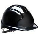 JSP Black Ventilated Adjustable Safety Helmet with High Performance Polyethylene Shell EVO2